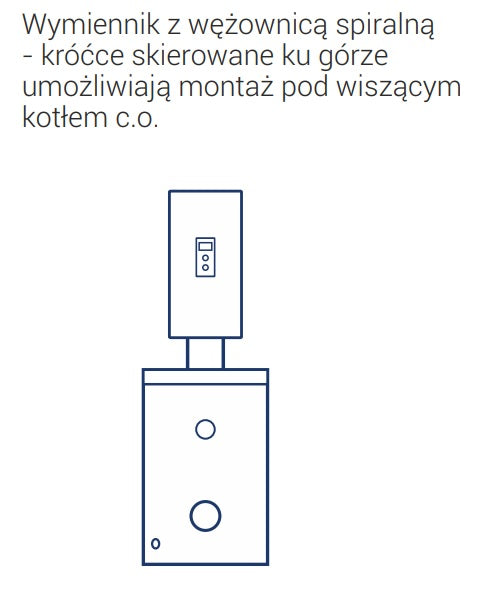 Kospel wymiennik c.w.u. stojący SWK-120 z wężownicą spiralną SWK-120.A.TERMO-TOP.WHITE.PL